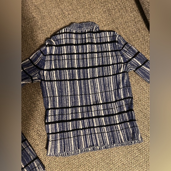 Striped Blue and Black Men´s Sweater Turtleneck
